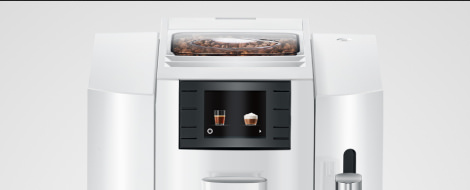 Visualizador a color de la cafetera E8 Piano White